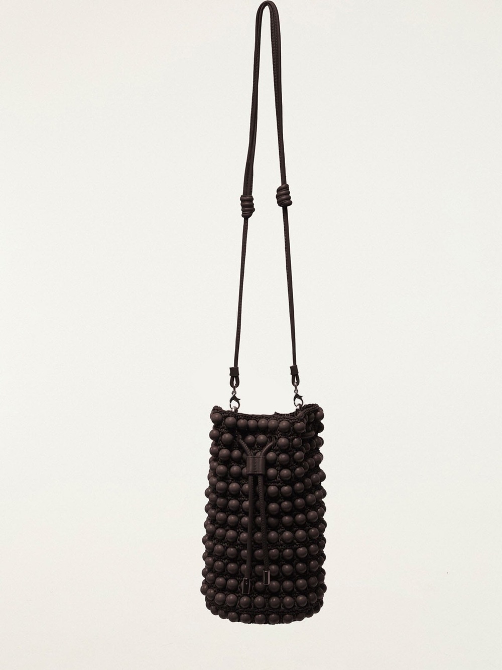 FARM RIO Beaded Macrame Bucket Bag
